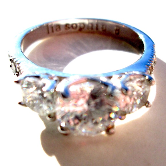 💍✨ Retired LIA SOPHIA BLANCA CZ Cubic Zirconia Sparkly Silver Tone Ring Size 8 - Picture 3 of 14